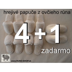 Papuče z ovčieho r&uacute;na 4 + 1 ZADARMO Baranček