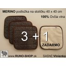 ovčie runo Merino Podložka na stoličku 40 x 40 cm 3+1 Akcia