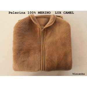 Peler&iacute;na/ poncho/ pončo 100% ovčie runo merino CAMEL LUX
