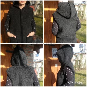 Ovčie runo Vesta ANTRACIT s kapucňou