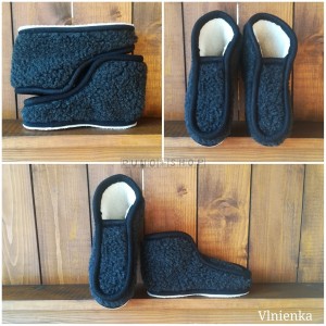 Papuče vlnen&eacute; RUNO SHOP ANTRACIT