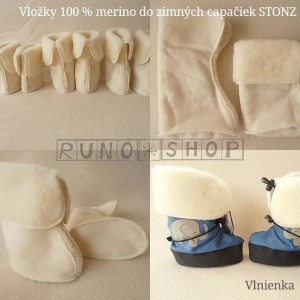 VLNIENKA barefoot termo vložky pre deti do Stonz / stielky do capačiek zo 100 % ovčie runo merino