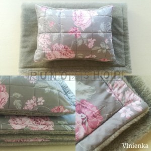 Posteľn&aacute; S&Uacute;PRAVA VLNIENKA z ovčej vlny 100 % merino top super wash a 100 % bavlny PIVOŇKA GREY