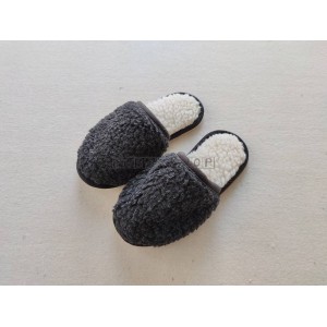 Hrejiv&eacute; papuče 100% OVCIE RUNO ANTRACIT