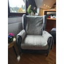 TV podsedák do kresla VELVET šedý 